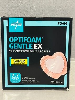 Medline optifoam gentle ex Silicone Faced Foam & Border 7” X 7” Exp 11-27